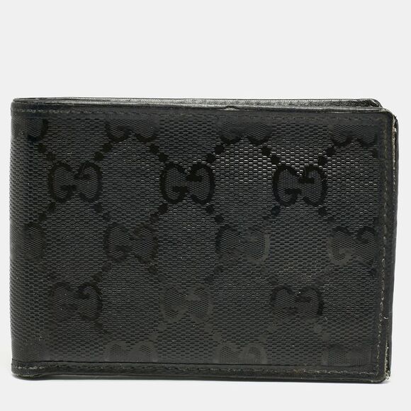 Gucci Black Gg Crystals Canvas Bifold Wallet - Picture 1 of 7